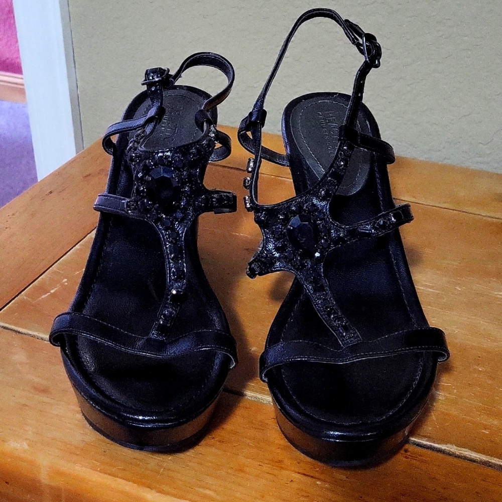 Kenneth Cole Reaction Jeweled Wedge Sandals